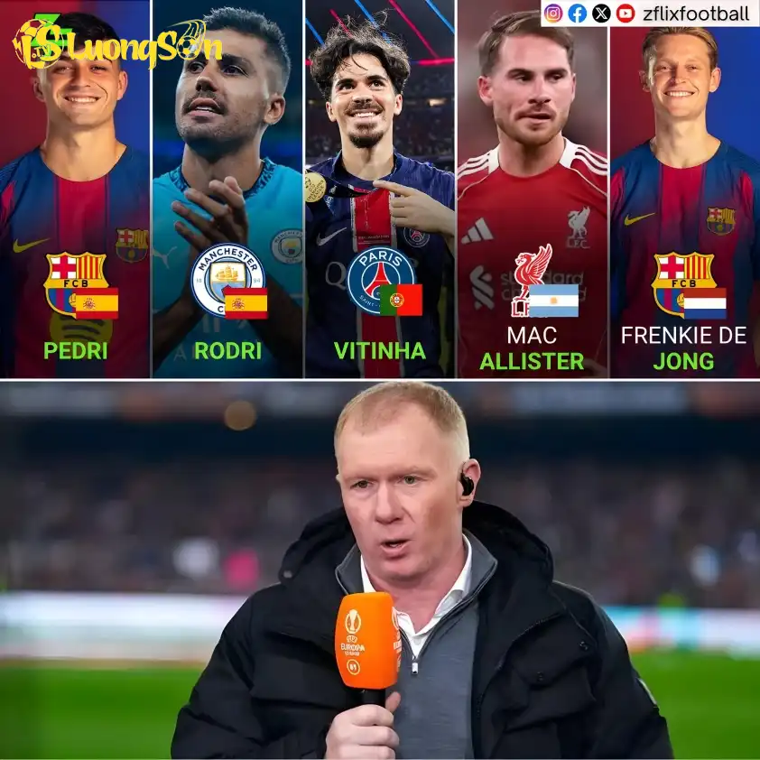 Top 5 tiền vệ xuất sắc nhất của Scholes.
